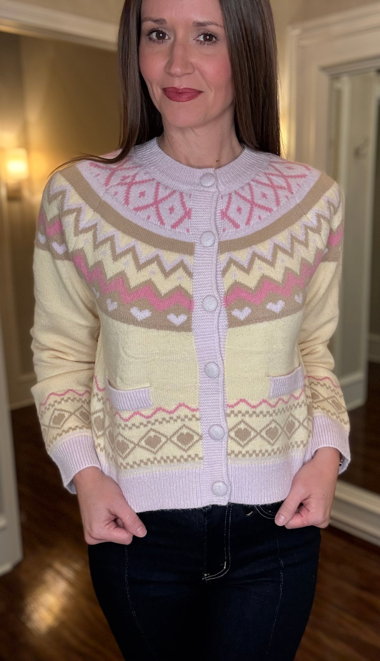 PINK FAIR ISLE SWEATER 11.24