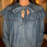 IVY JANE DENIM BOW TOP 10.7