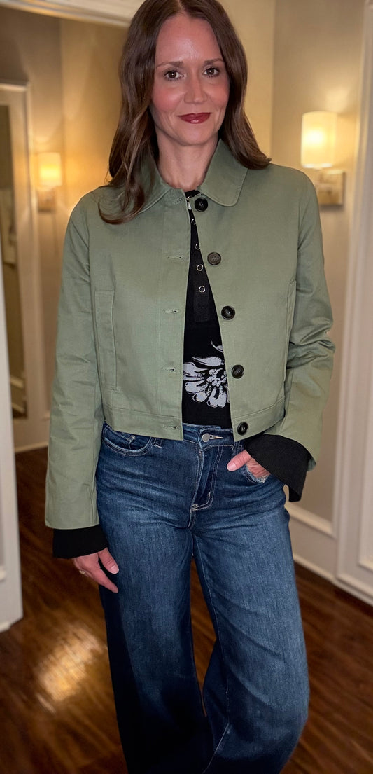 MILITARY STYLE CROPPED JACKET 7.24