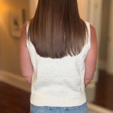 MOLLY BRACKEN OFF WHITE SLEEVELESS SWEATER 8.18