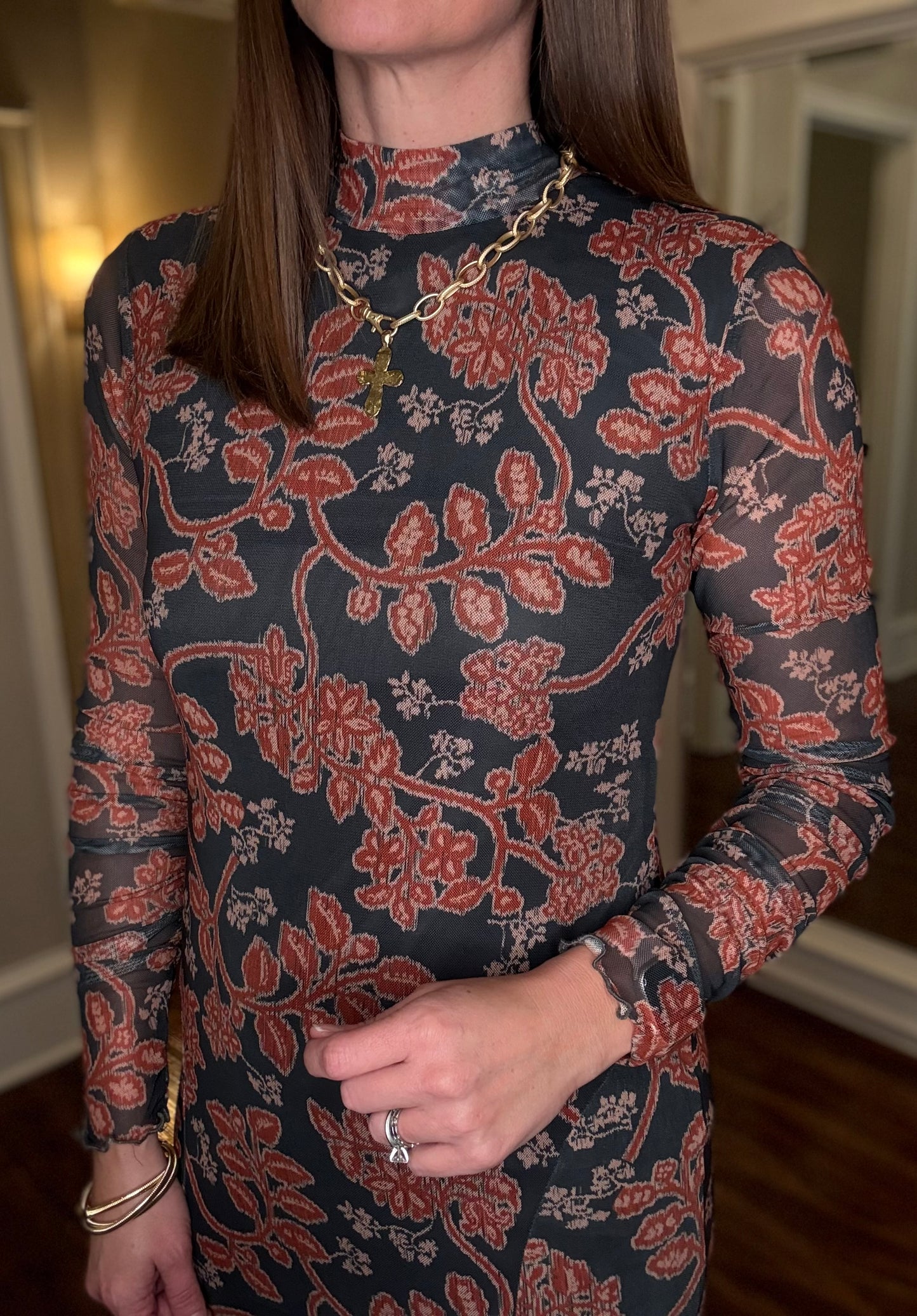 FLORAL MESH MAXI DRESS 11.18