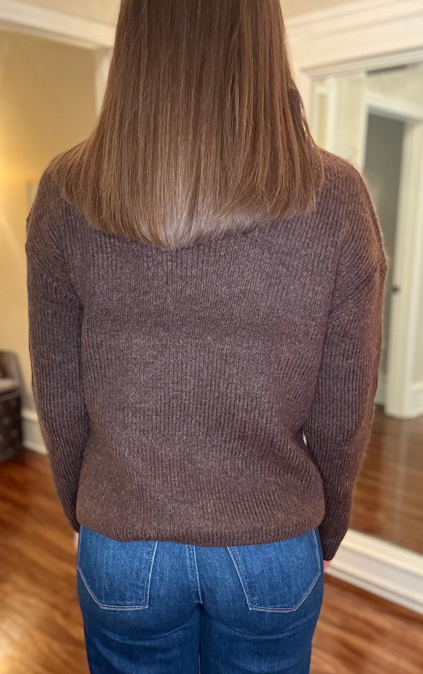 RD STYLE BROWN COWL NECK SWEATER 10.24