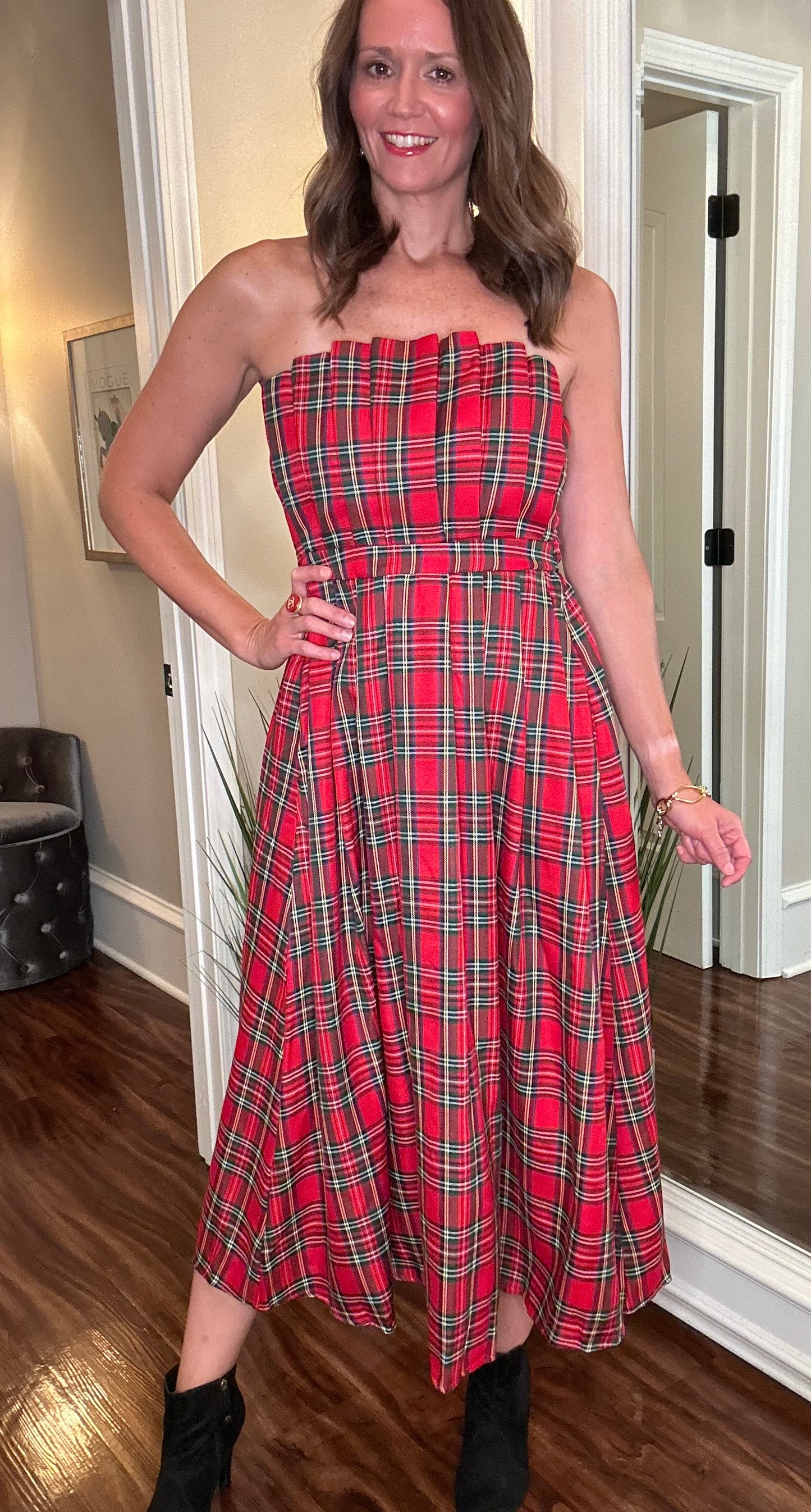 ENTRO TARTAN PLAID DRESS 8.9