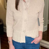 MULTIPLES 3/4 SLEEVE DROP SHOULDER CARDIGAN (multiple colors) 12.17