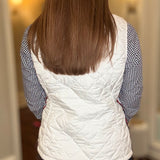 PEARLY VINE WHITE/RED/NAVY QUILTED VEST 8.17
