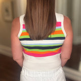 THML S/L STRIPED KNIT TOP 7.2