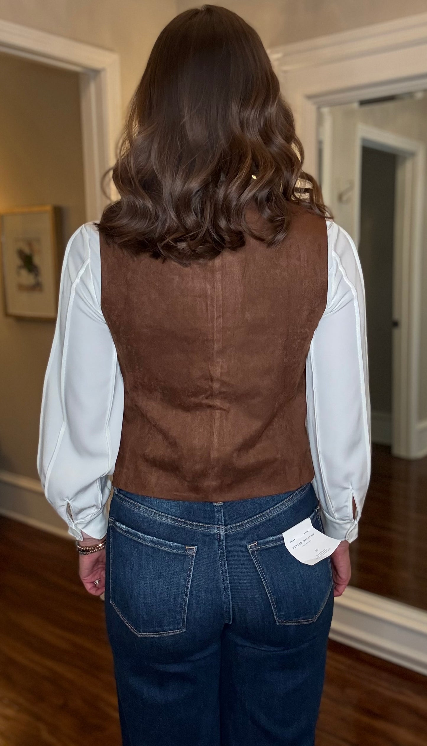 MOLLY BRACKEN SUEDE BUTTON VEST 9.2