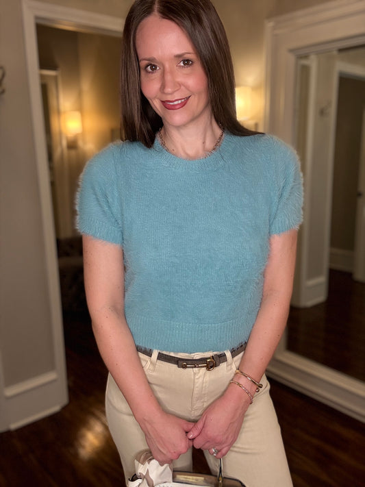 SHORT SLEEVE CROPPED SWEATER 1.8 (multiple colors)