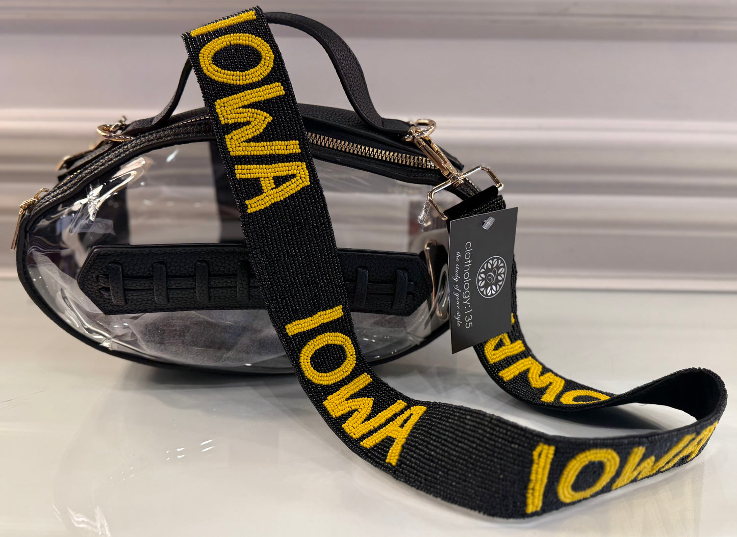 GAME DAY BEADED STRAPS  IOWA 8.19