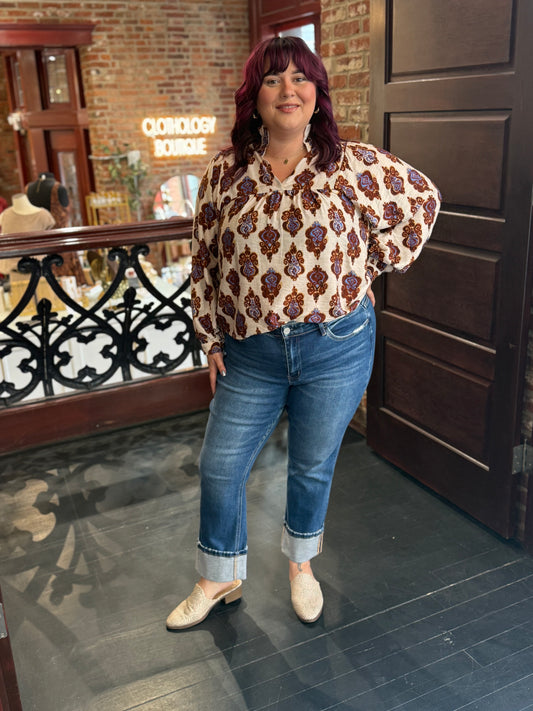 JODIFL WHITE PATTERNED TOP-EXTENDED SIZE 9.30