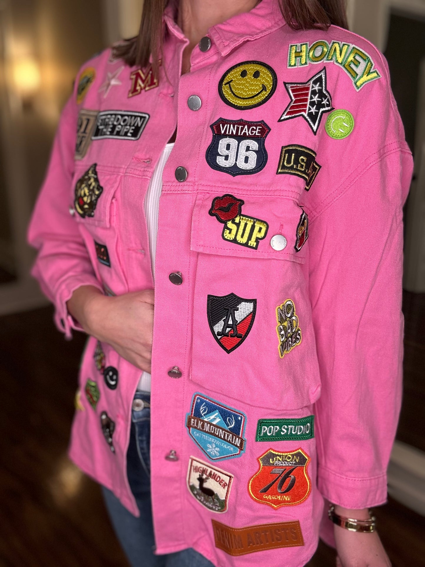 PINK MULTI PATCH OVERSIZED JACKET 1.3