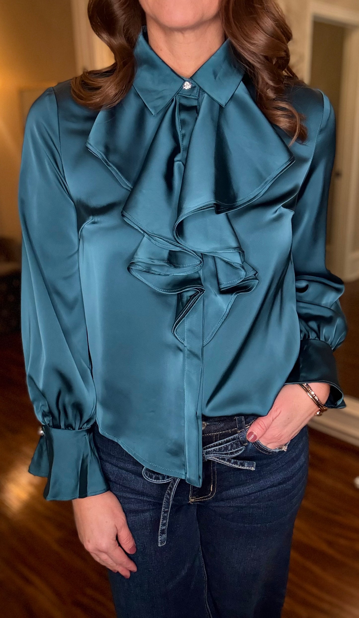 TEAL POET BLOUSE 1.9