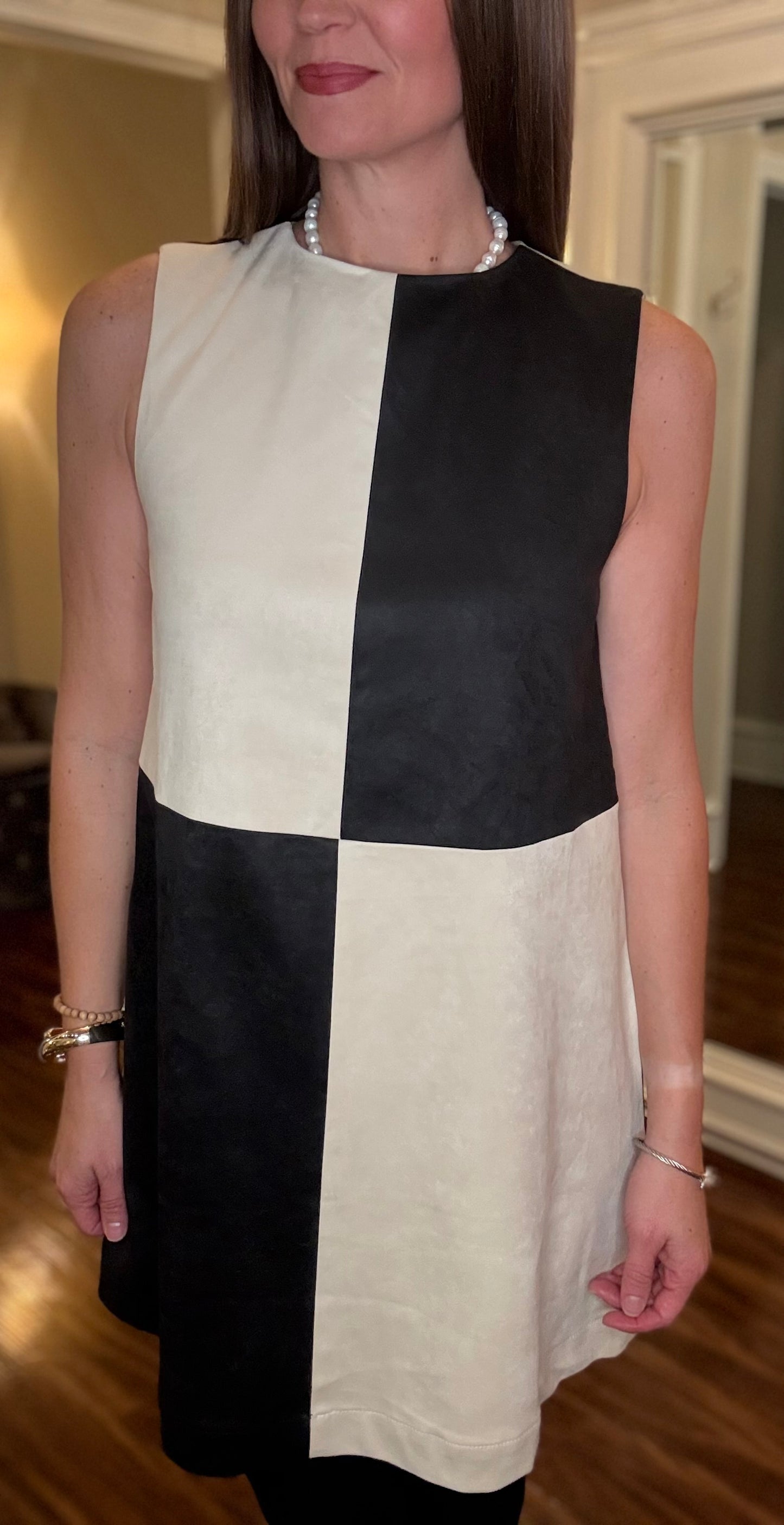 MIOU MUSE SUDE COLOR BLOCK MINI DRESS 9.4