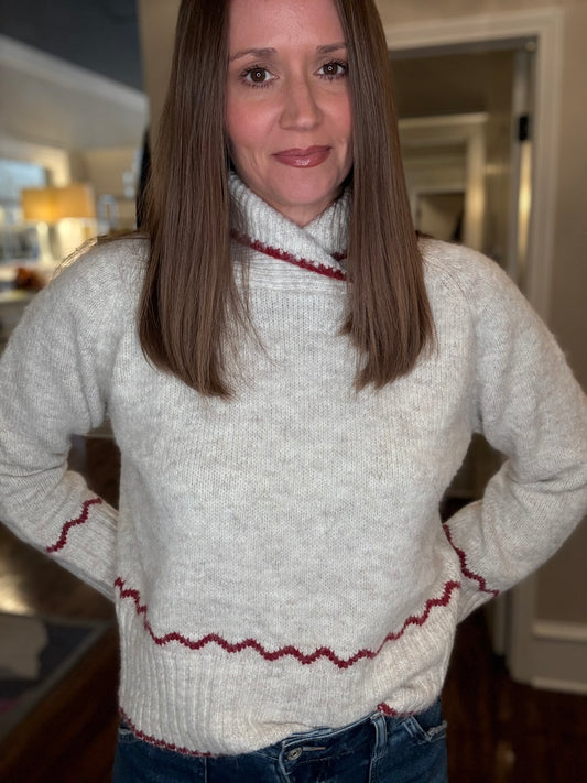 PINCH HEM DETAIL KNIT SWEATER 11.6