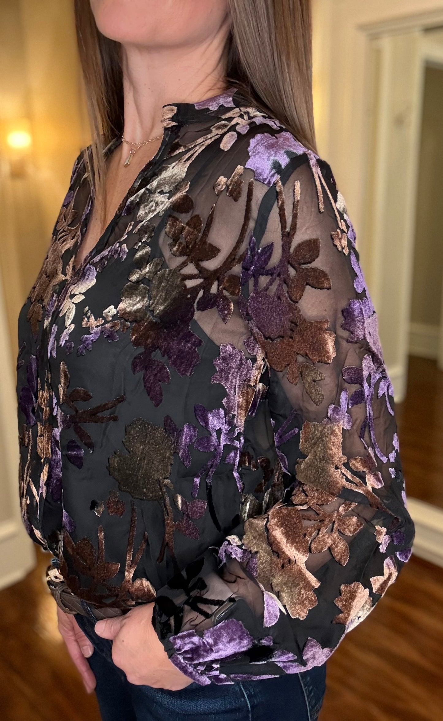 LUCY PARIS JACARANDA BURNOUT TOP 12.3