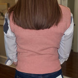 DUSTY PINK SLEEVELESS TURTLENECK SWEATER 12.23