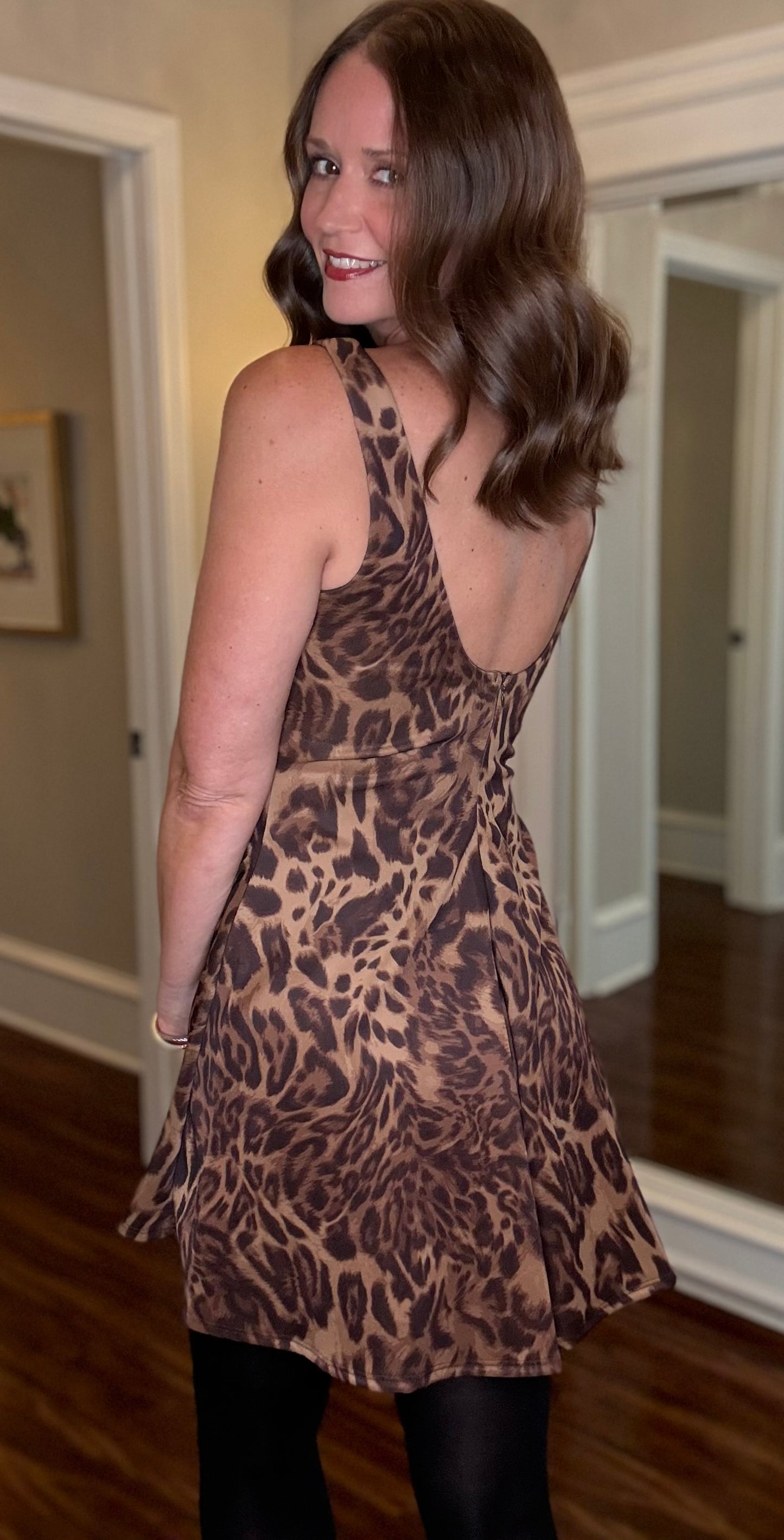 ANIMAL PRINT SKATER SKIRT DRESS 9.15