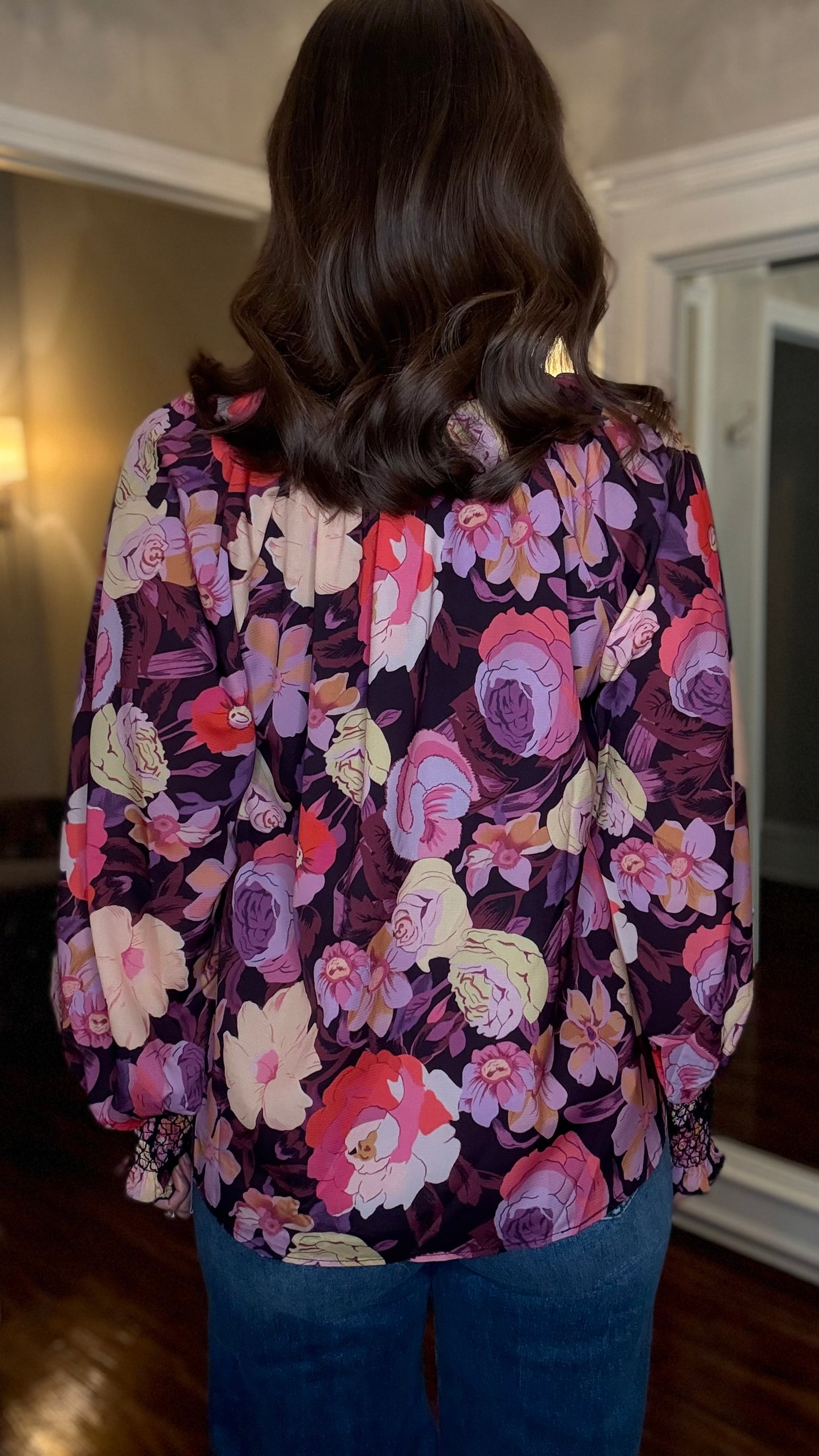 JODIFL EGGPLANT FLORAL TOP 9.30