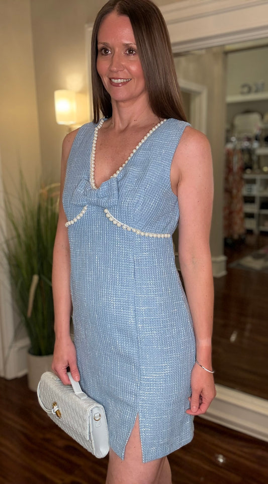VOY PEARL BOW TWEED DRESS 5.1