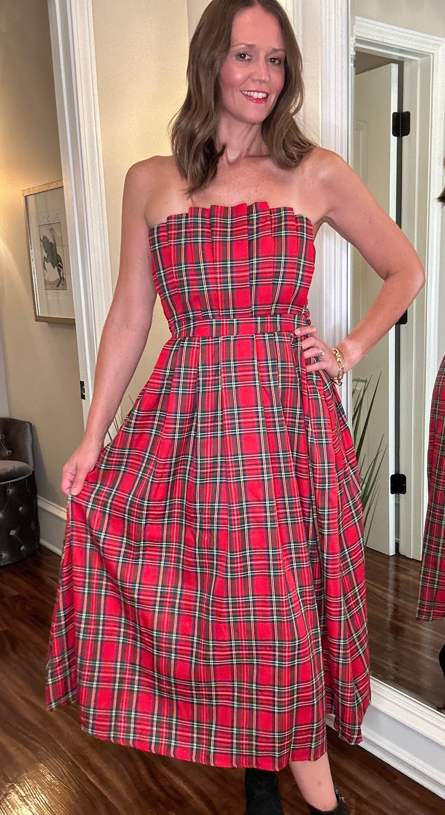 ENTRO TARTAN PLAID DRESS 8.9