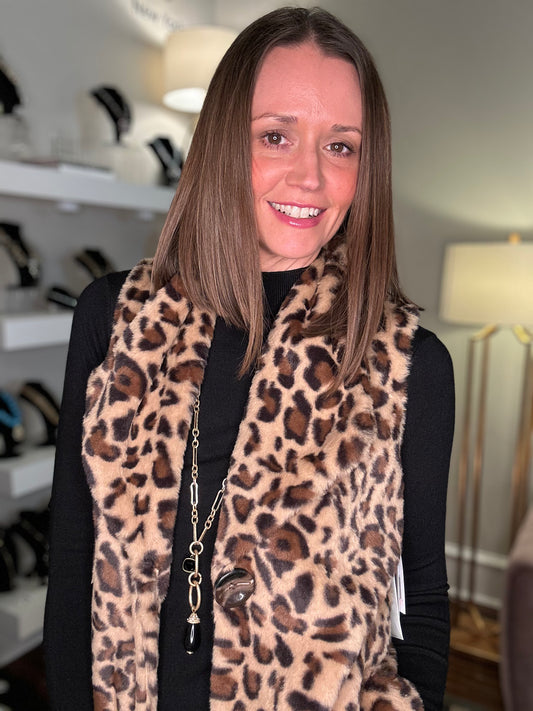 SHAWL COLLAR SOFT LEOPARD VEST FINAL SALE