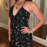 B&Y ATHENA MAXI DRESS BLACK FLORAL