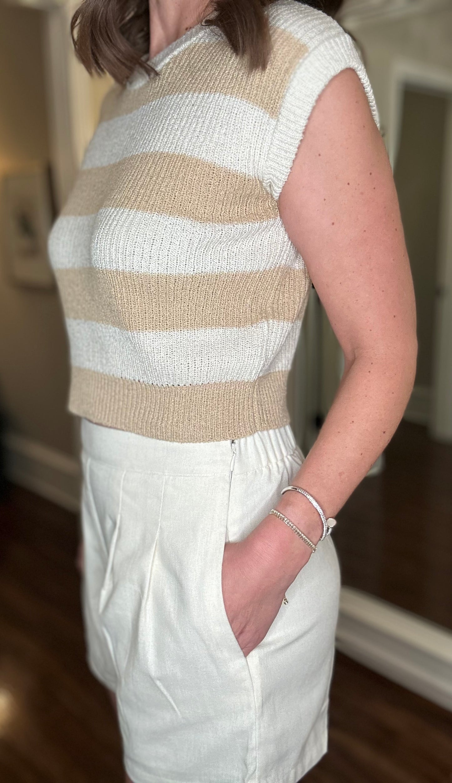 TAUPE AND CREAM STRIPED SWEATER 2.3