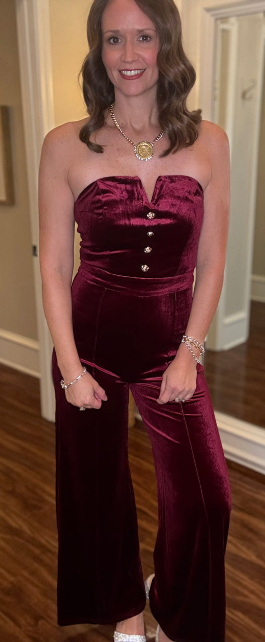 FLYING TOMATO VELVET JUMPSUIT 10.17