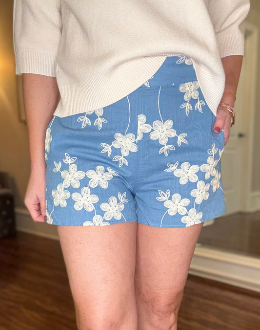 EMBROIDERED HIGH WAIST SHORTS 1.7