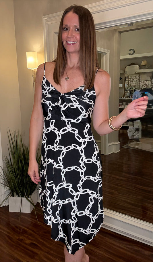 ARIELLA CHAIN PRINT TWIST FRONT DRESS 6.13