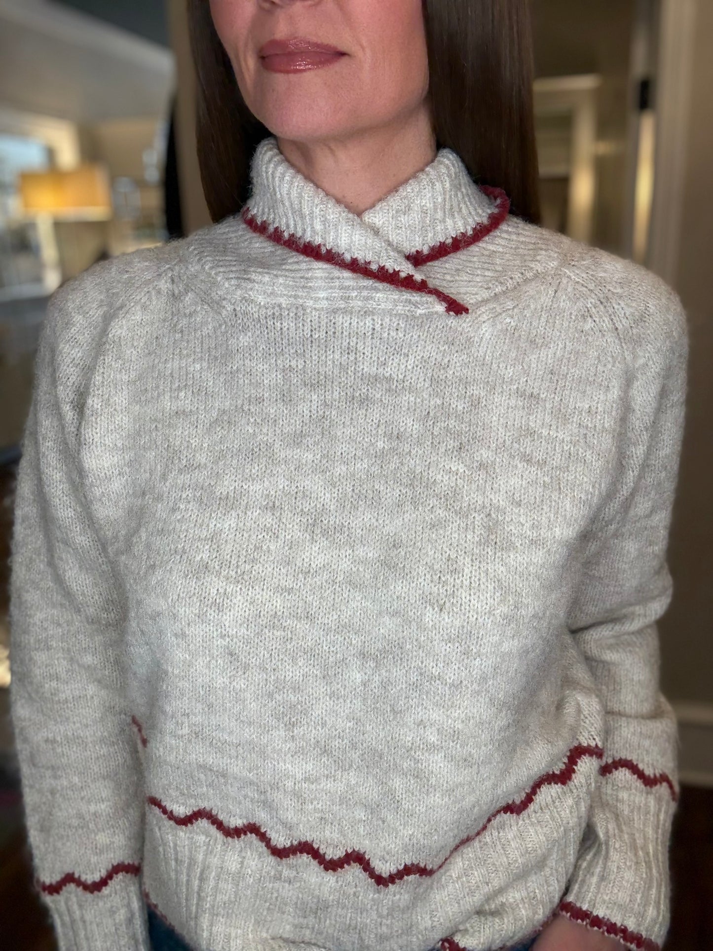 PINCH HEM DETAIL KNIT SWEATER 11.6