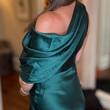 ELISE EMERALD SATIN MAXI DRESS 10.7