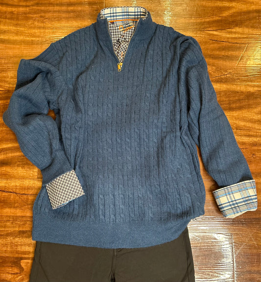 MAISON LENEVEU FOSTER TEAL SWEATER 11.9