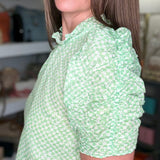 THML LIME CHECKERED TOP 4.1