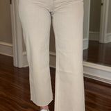 TAN HIGH RISE WIDE LEG CROP 1.8