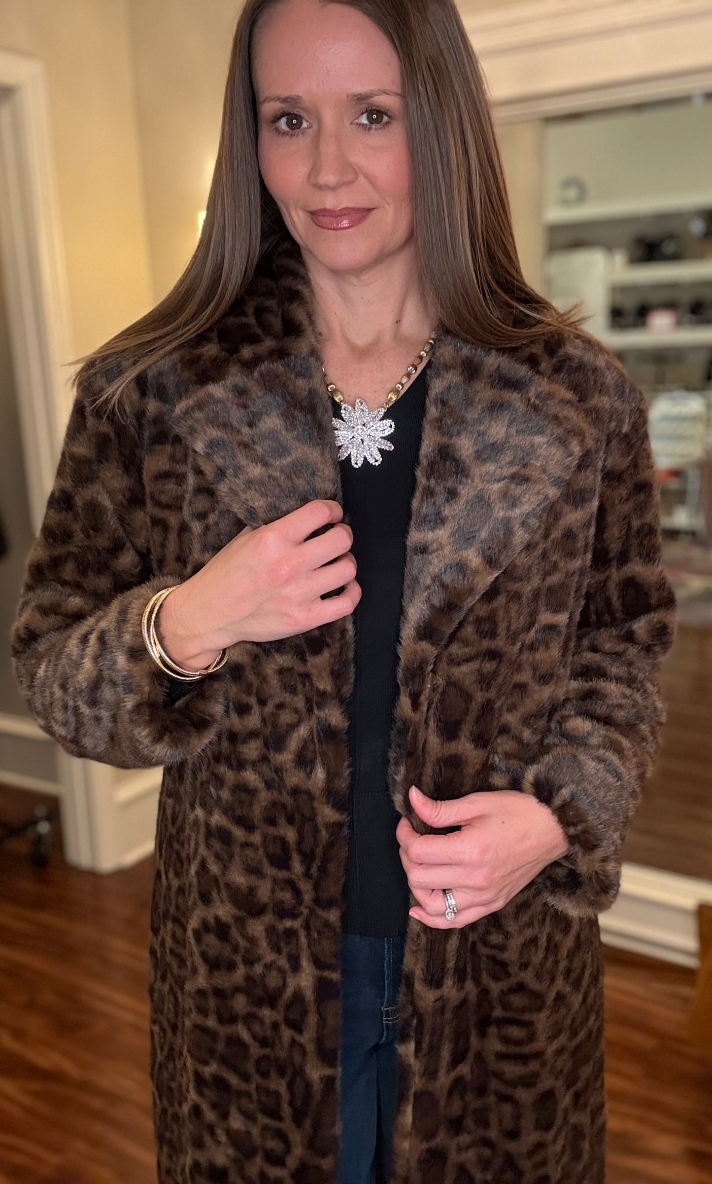 LEL LIS FAUX FUR LEOPARD COAT 11.3
