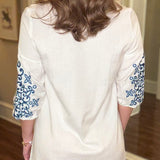 EMBROIDERED 3/4 SLEEVE DRESS 12.23