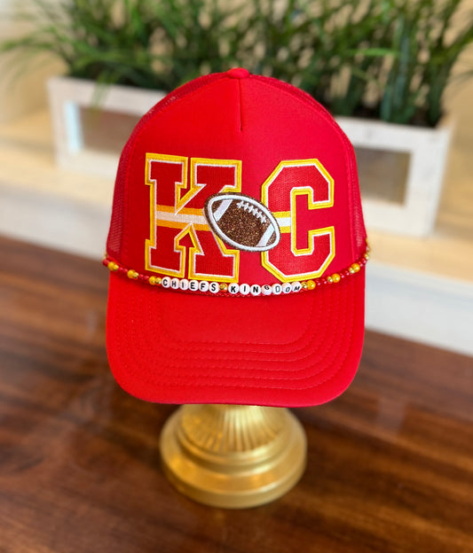 RED KC CHIEFS KINGDOM PATCH HAT 8.8