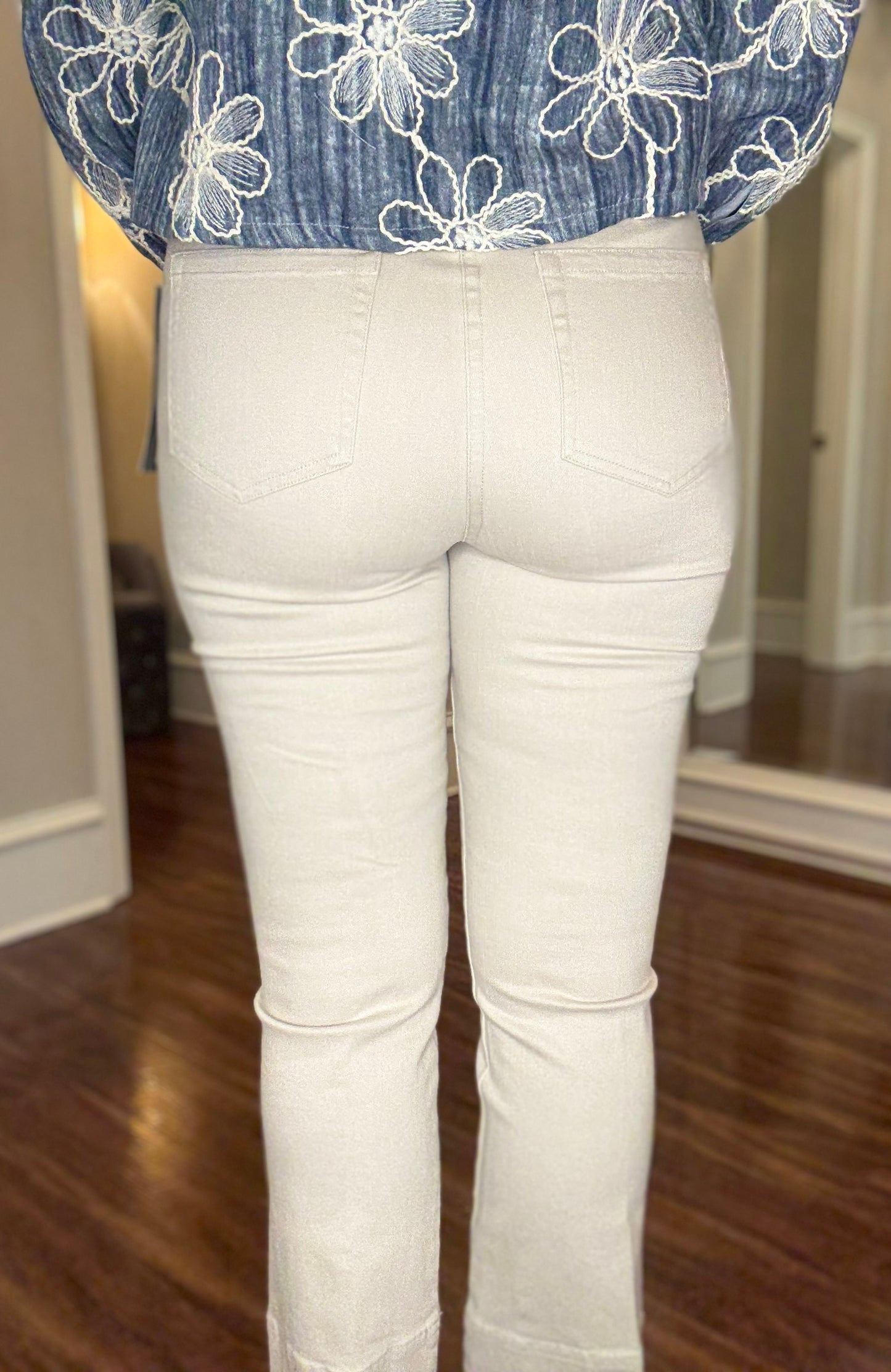 MULTIPLES PIN TUCK FLARE LEG CROP JEAN 12.17