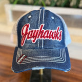 JAYHAWKS SEQUIN TRUCKER HAT 8.15