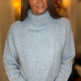 ESQUALO OPEN COLLAR SWEATER IN BABY BLUE 10.7