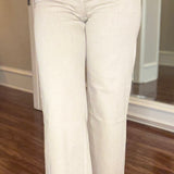 TAN HIGH RISE WIDE LEG CROP 1.8