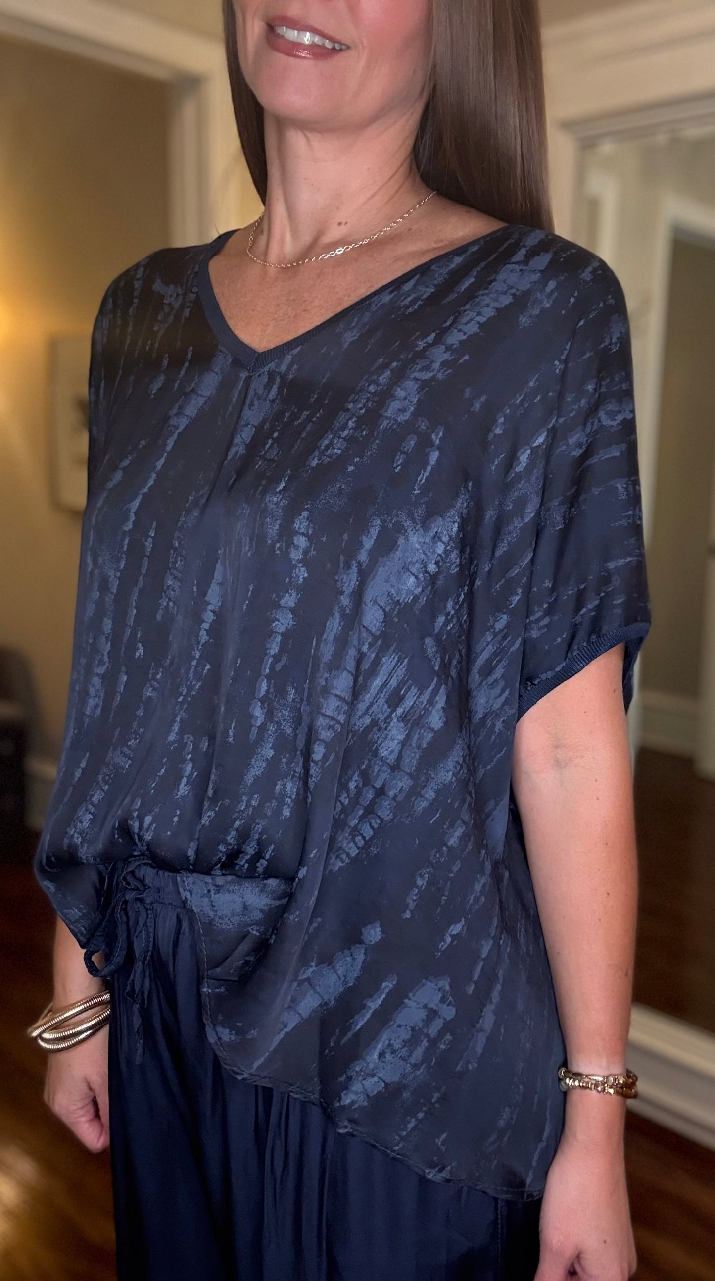 LOOK MODE SATIN V-NECK TOP (multiple colors) 8.26