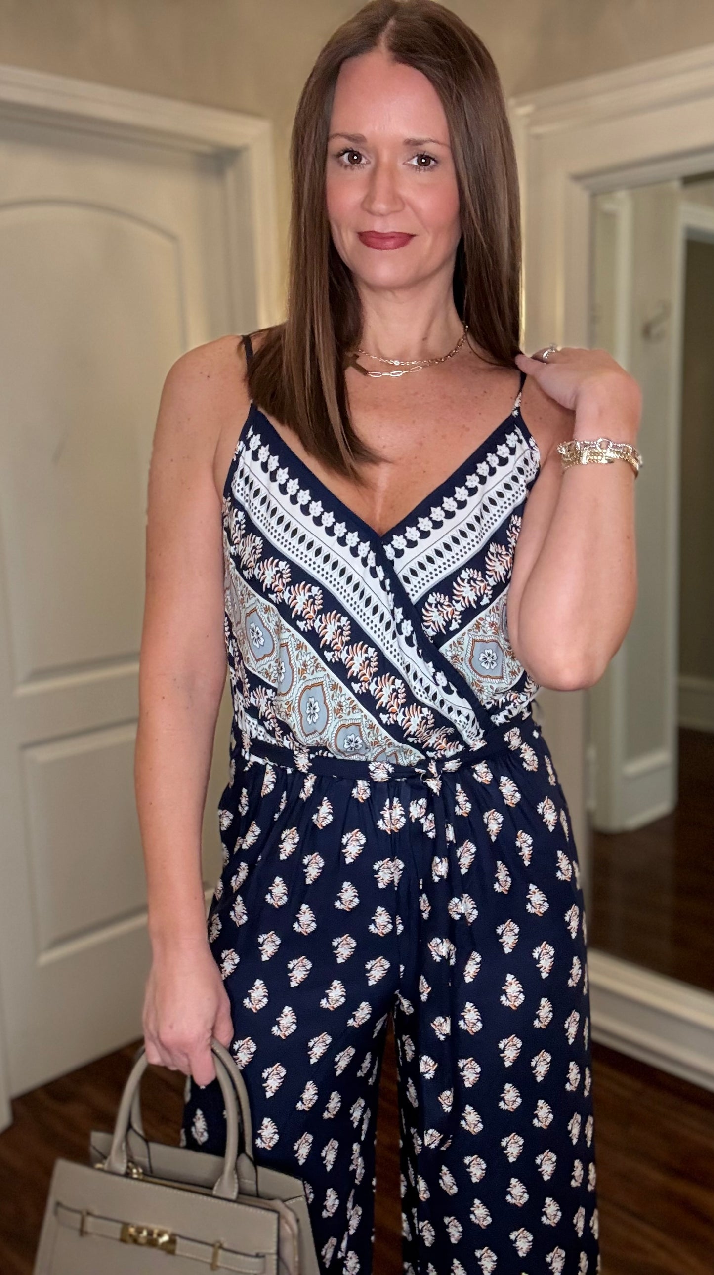 FLORAL V-NECK JUMPSUIT 12.23