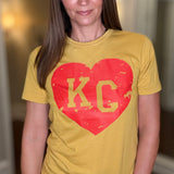 RED HEART MUSTARD TEE 7.27