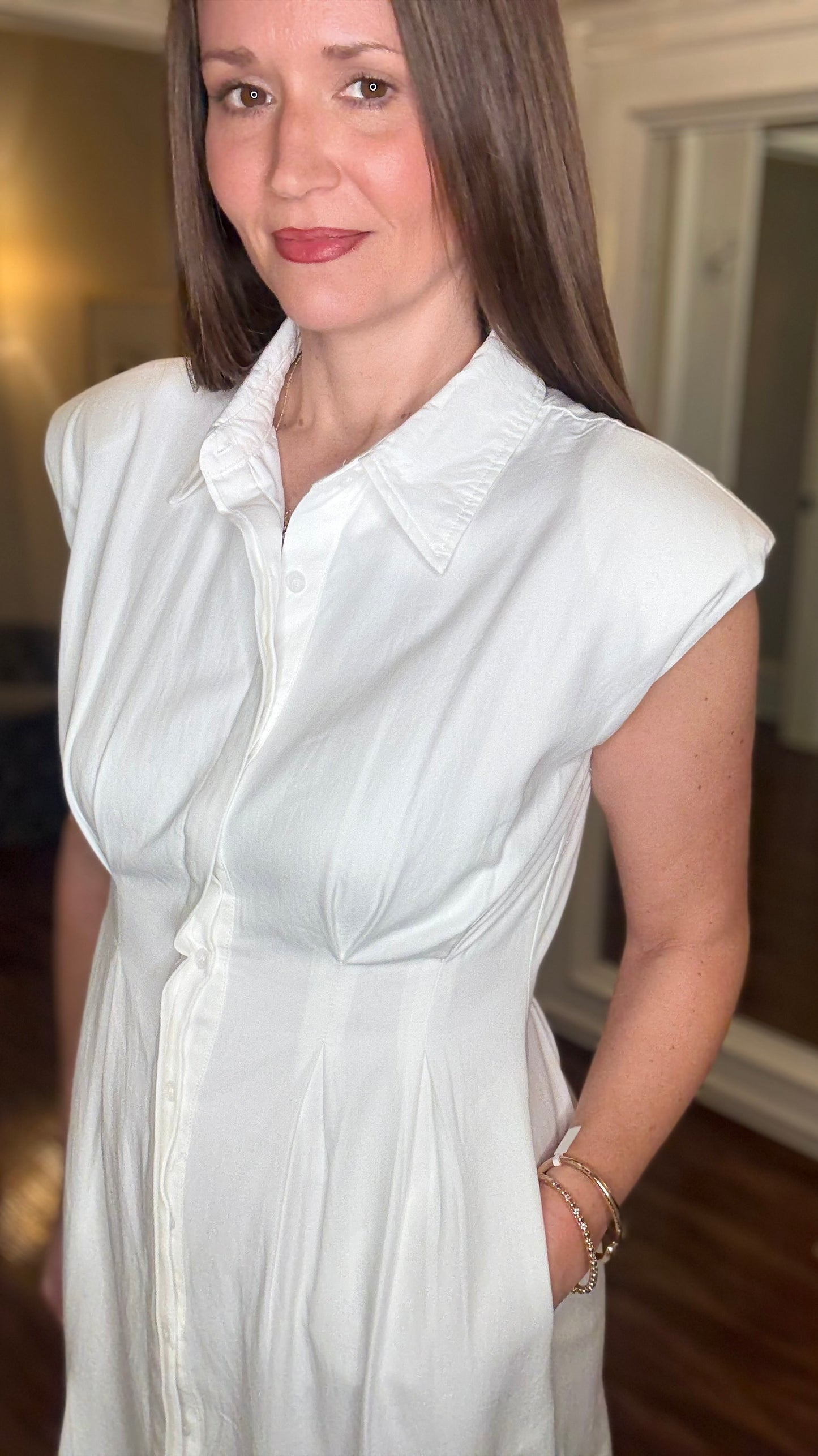 PLEATED COLLARED SHIRT DRESS 1.16