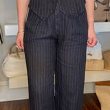 MILIO MILANO PINSTRIPED WIDELEG LINEN PANT 2.23