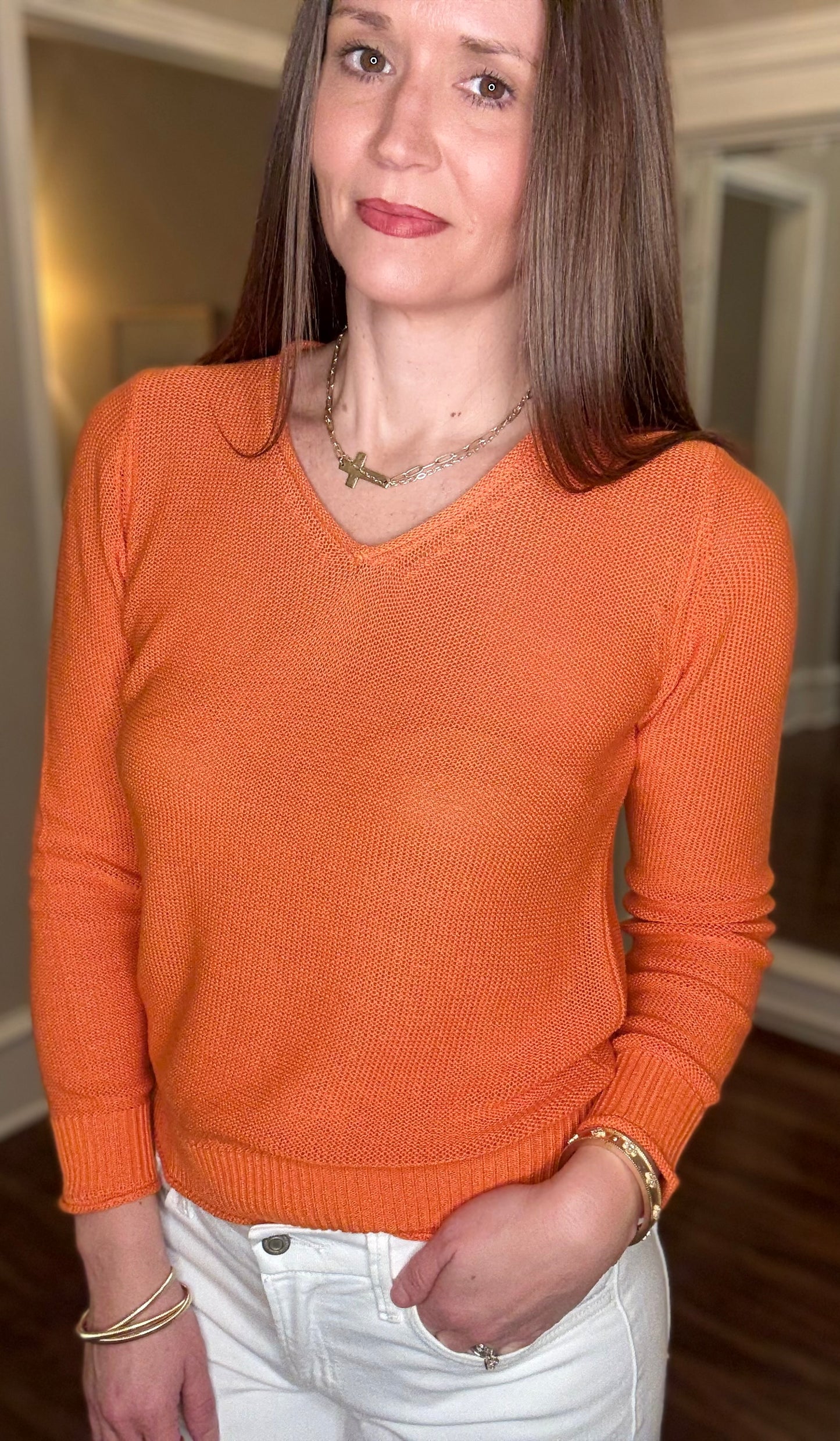 METRIC LINEN V NECK L/S PULLOVER (multiple colors) 2.3