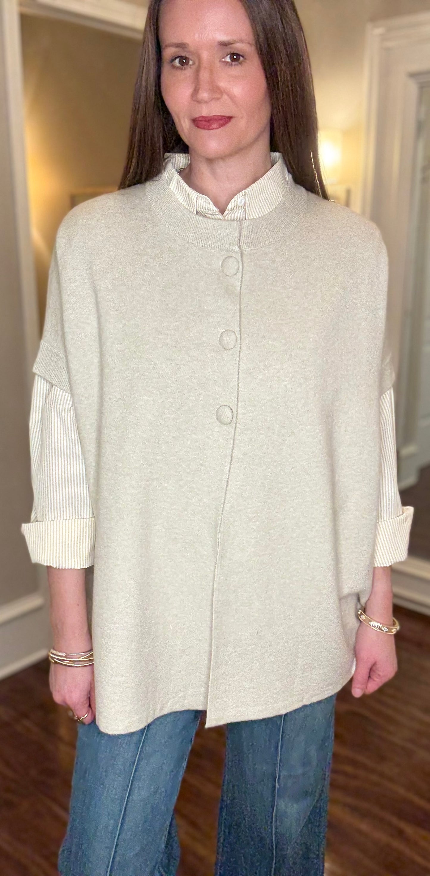 PINCH OPEN FRONT -BUTTON DOWN SWEATER 2.3