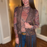 LOOK MODE WESTERN FRINGE JACKET 9.15